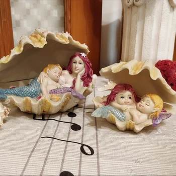 

Lovely Mermaid Home decor crafts resin Animals Figurines fairy garden miniatures statue fish tank home decoration accessories