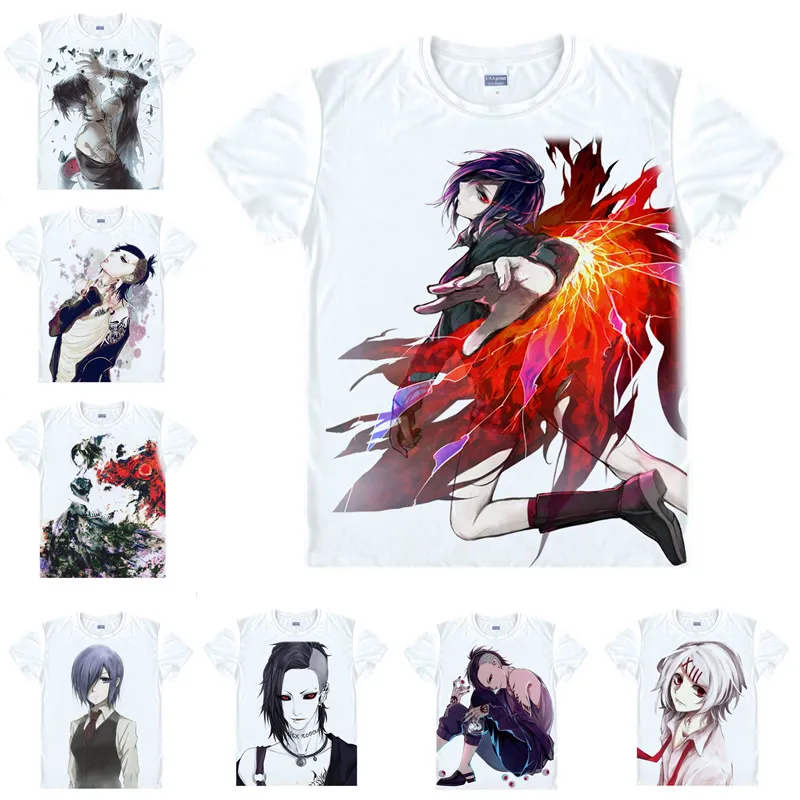 

Coolprint Japanese Anime Shirt Tokyo Ghoul T-Shirts Multi-style Short Sleeve Toka Kirishima Uta Cosplay Costume Kawaii Gift