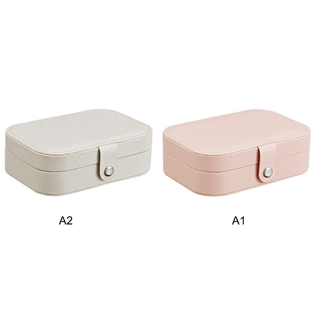 

2 Layers Jewelry Box Rings Earrings Necklace Display Storage Case Simple girl earrings plate multi-function jewelry storage box