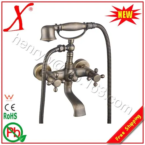 

L15819 - Wall Mounted Bronze Color of Double Handle Brass Bath&Shower Faucet
