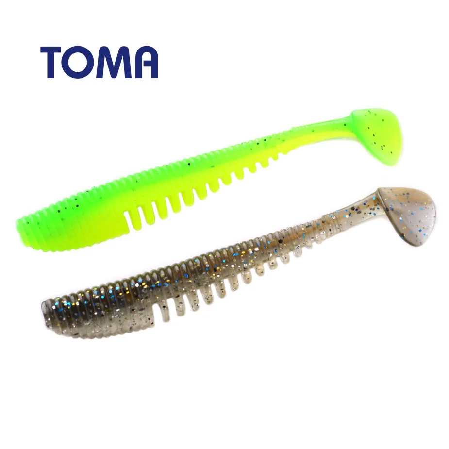 

TOMA 8PCS/Lot Soft Bait Fishing Lure Wobblers 95mm 5.2g Soft Lures Worm Shad Carp Silicone Artificial Baits Fishing Tackle