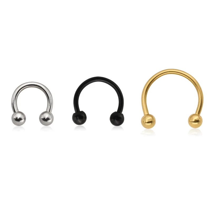 New Arrive Horseshoe 316L Surgical Steel Nose Labret Ear Piercing Hoop