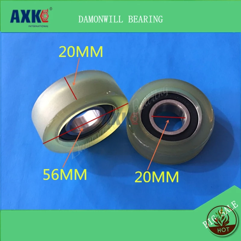 2 Пластиковое покрытие 20*56* 20PU полиуретановый клей 6004 POM 4 шт 20X56X20 мм подшипник шкив нейлон позиционирование колеса направляющий ролик - Цвет: 2