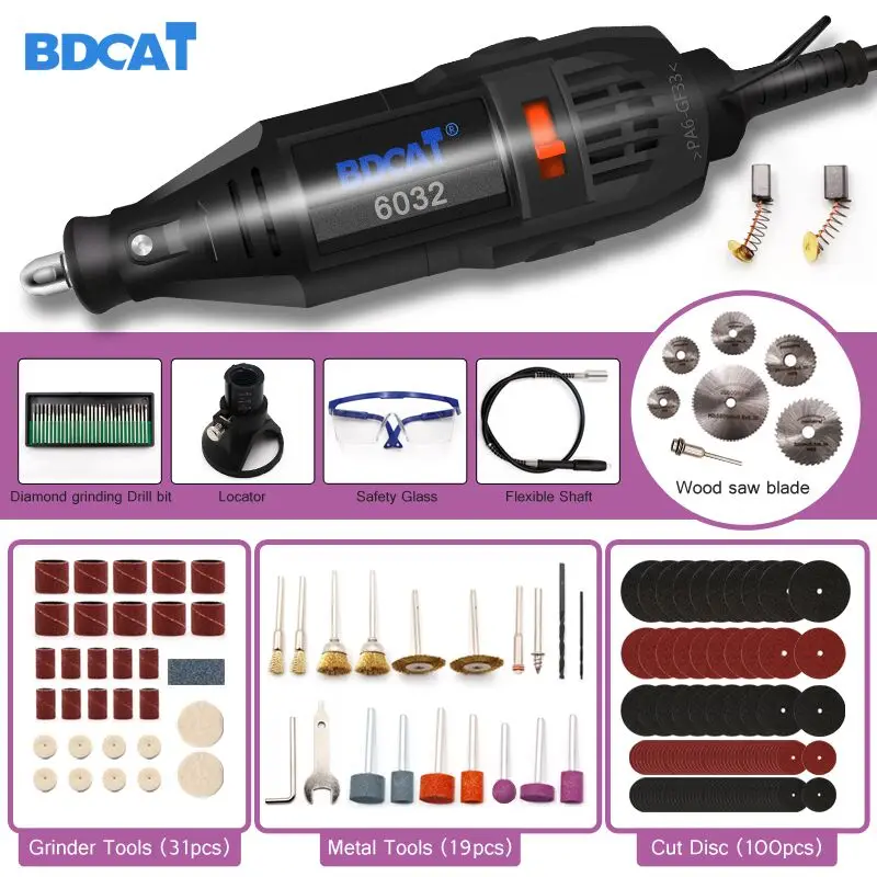 Электрическая мини ДРЕЛЬ Dremel BDCAT 180 Вт полировальная шлифовальная машина с