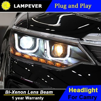

Lampever Styling Camry Headlights 2014-2015 New Camry V55 LED Headlight LED drl Lens Double Beam H7 HID Xenon