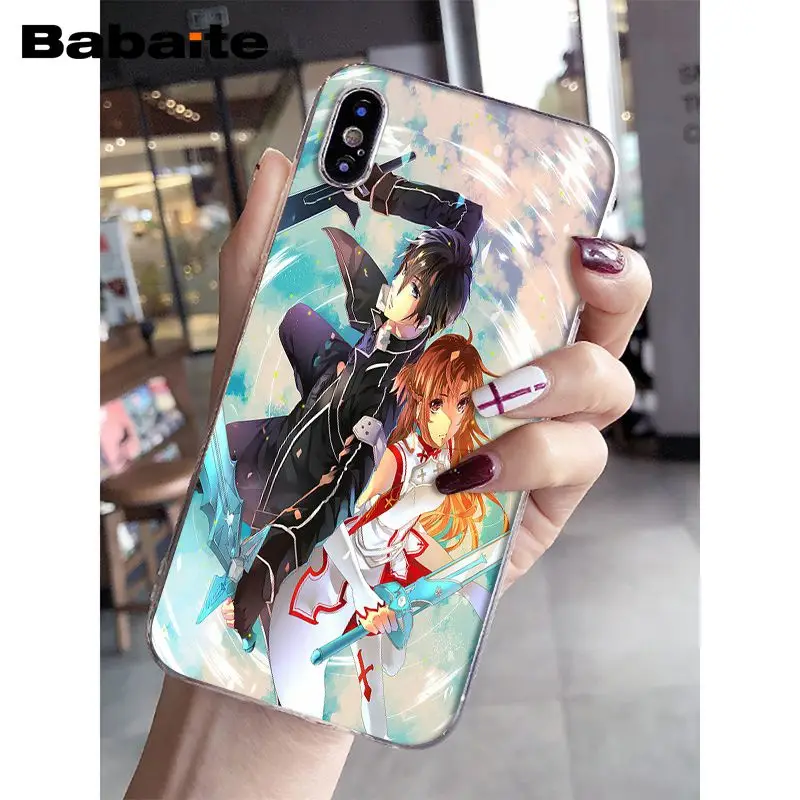 Babaite Sword Art Online SAO Japan аниме чехол для телефона для iPhone 5 5Sx 6 7 7plus 8 8Plus X XS MAX XR