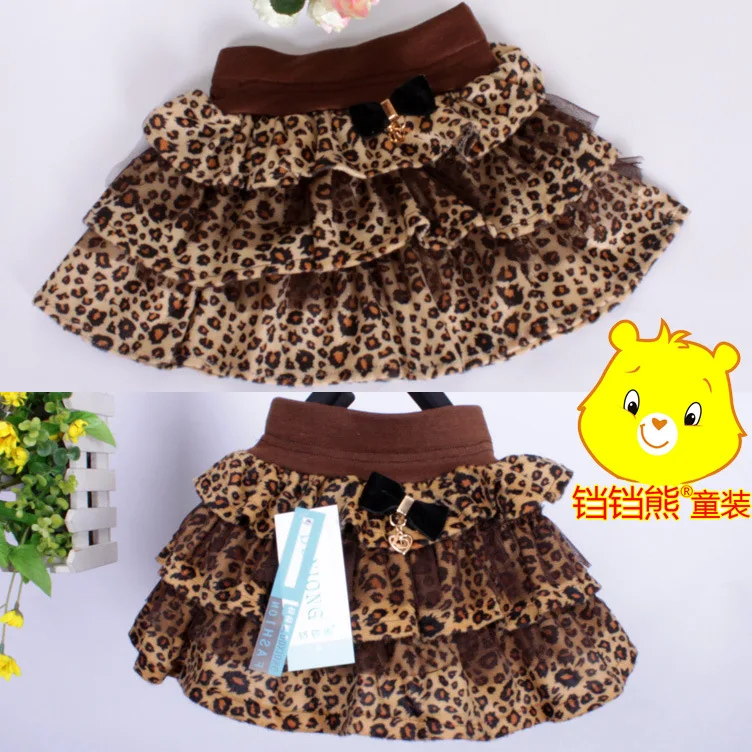 

DDX 2018 Summer Fashionable Girls Skirt Leopard Cake Skirts Mini Baby Tiered Layered Clothing Height 90-130 cm