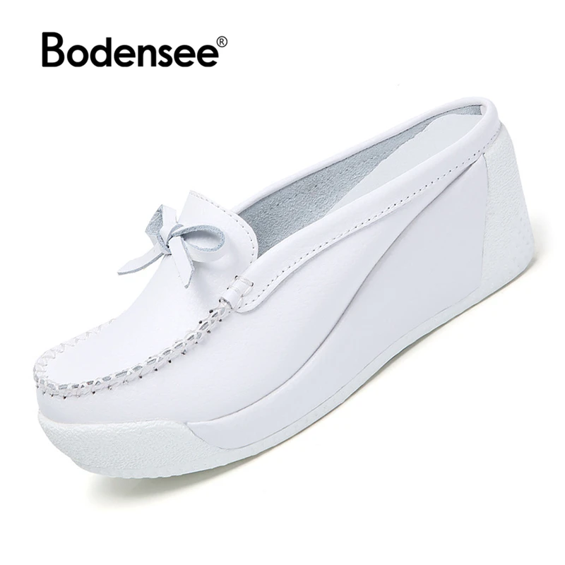 

Four Seasons Woman Pure white Nurse shoe women Comfortable Light shoes Air cushion casual genuine leather Antiskid shoe DX7