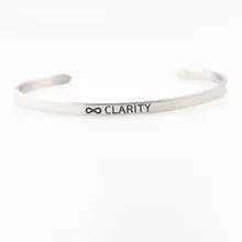 Бесконечная четкость браслеты из нержавеющей стали с лазерной гравировкой Запонки вдохновляющие ювелирные изделия браслет с мантрой для женщин и мужчин подарки