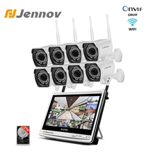 Jennov CH 1080P Беспроводной NVR комплект WiFi CCTV система 1" ЖК монитор экран 2MP уличная инфракрасная камера видеонаблюдения комплект видеонаблюдения