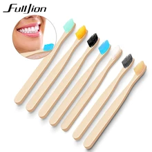 Fulljion Радужный бамбуковый уголь зубная щетка с мягкой щетиной Экологически чистая Чистка гигиена полости рта Уход Отбеливание зубов Зубная щетка