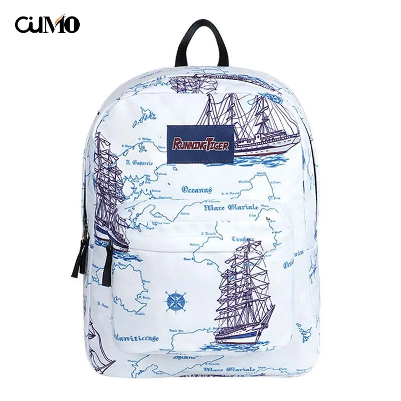 

Ou Mo brand Sailing map feminina Boys/Girls backpack backpack Women school Bag waterproof teenagers man computer Backpack laptop