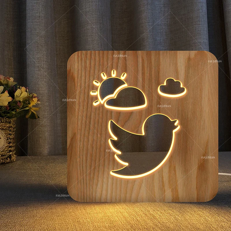 Летающая Птица дизайн деревянная лампа подарок на день рождения Декор для детской спальни принимаем на заказ