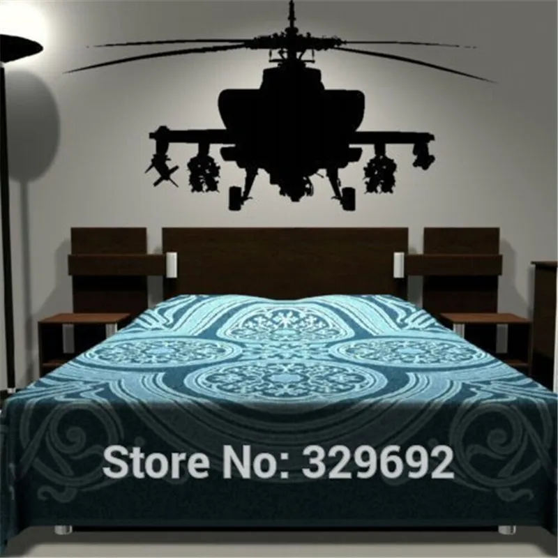 

free shipping helicopter stickers bedroom art stickers boys Wandsticker large vinyl tx-252