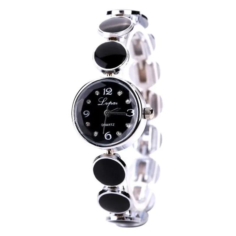 

Silver 2019 Ladies Watch Women's Bracelet Watch Rhinestone Steel Belt Round Dial Female Watch Quartz Movement Female Clock Gift