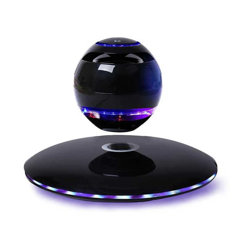 

New Magnetic Levitating Wireless Bluetooth Speaker Multi Led Light Round Subwoofer Box Separate Rotation For Iphone Xiaomi Us