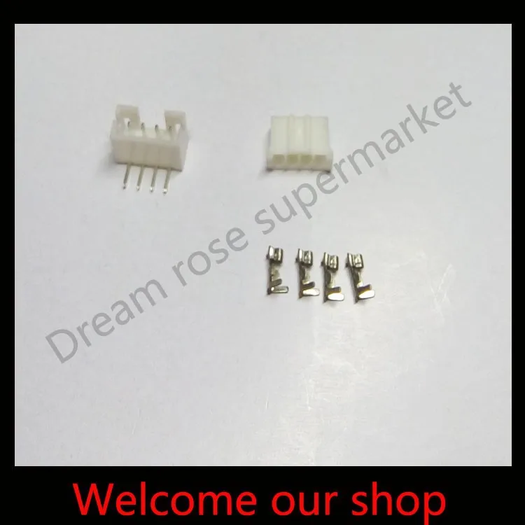 

100 sets of PH 2.0mm 4-Pin Right-Angle Socket wire connector electrical terminals cable crimp Free shipping
