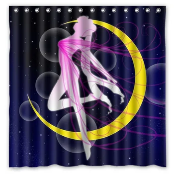 

New Custom Design!Anime Sailor Moon_Dance On The Moon Printed Waterproof Polyester Shower Curtain/Bath Curtain(Size:180X180CM)