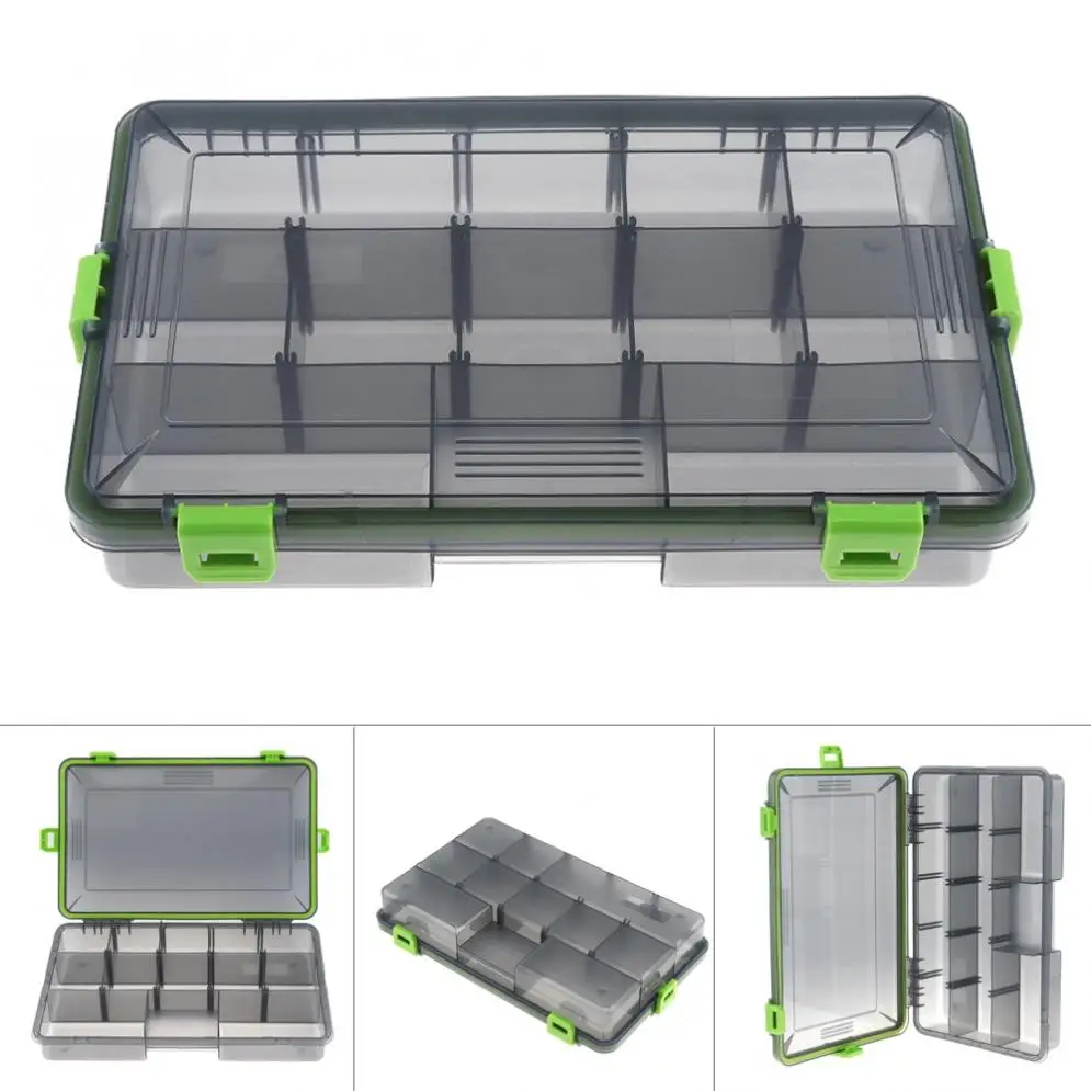 

Waterproof & Seal 28cm x 18cm x 5cm Activity 11 Compartments 4 Lock Fishing Tackle Box for Swivel Ring Lures and Accessories