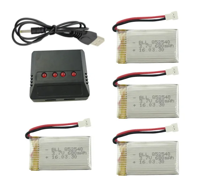 SYMA X5C X5SW 3.7 В 680 мАч mise niveau batterie et 4 dans 1x4 lipo USB chargeur СТОМН де rechange Pour Радиоуправляемый