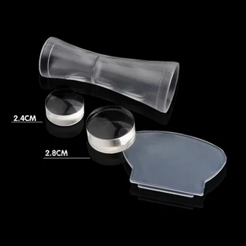 

by dhl or ems 500pcs Double-ended Seal Transparent Nail Art Silicone Stamp Nail Tools with Scrape Image Plate Transfer new