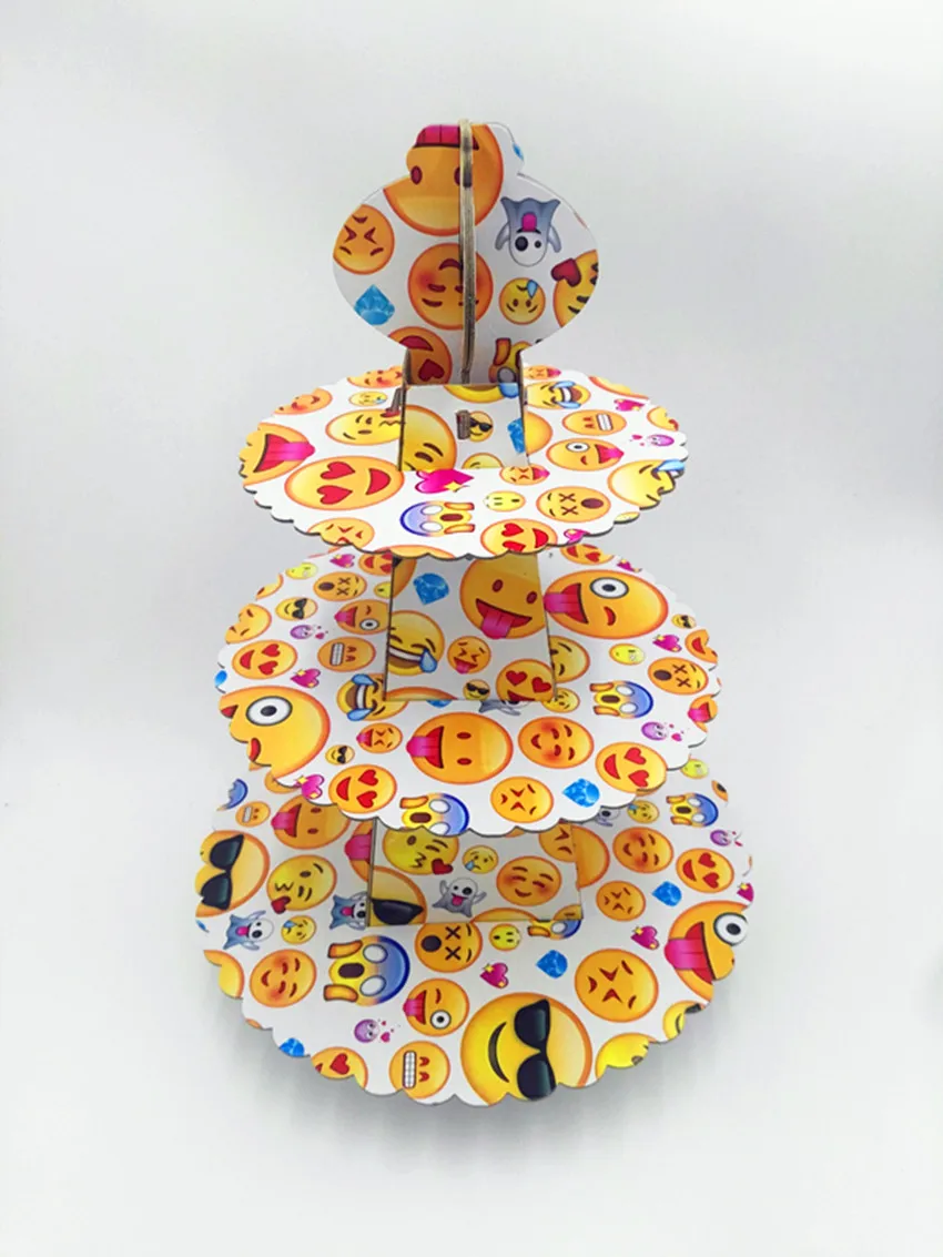 1set/lot emoji cake stand emoji theme three layers cake stand happy