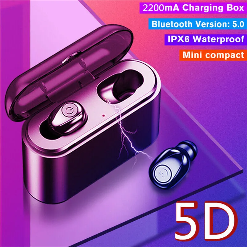 

X8S TWS Mini TRUE Wireless Bluetooth Earphone In-Ear Waterproof 5D Stereo Music Sport Bluetooth Earphone 2200mAh Charging Case