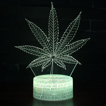 

Amazing Acrylic Night Light LED Lamp 7 Color Changing Touch Table Lamp Maple Leaf 3D Visual Illusion Lamp