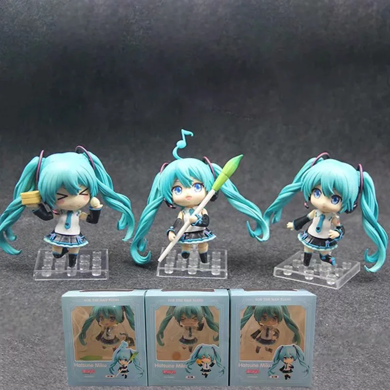 

3pcs/set Nendoroid Hatsune Miku Anime action model figrue figura
