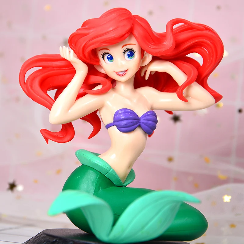 10cm/20cm Q Posket Mermaid Figure Toy Princess Ariel Little Mermaid PVC Action Figure Model Toy Dolls Gifts Cake Topper