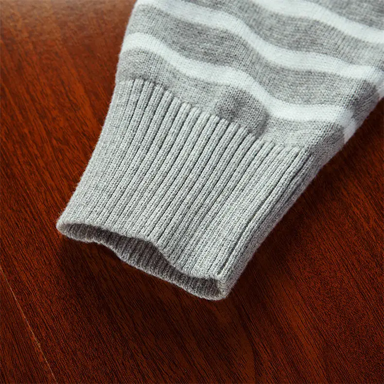 MuLS 2019 Spring Knit Sweater Men Pullover Striped Sweater Jumpers Autumn Male Cotton knitwear Youth Blue Black Grey Size M-3XL 0