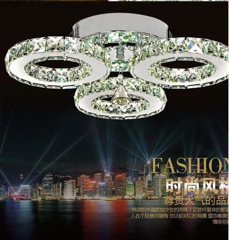 Lustre de Teto Lâmpada do Teto para Bedroon Cristal Iluminação Anéis Moderno 30 w Led Lustres Luminaria Plafond Luminárias 3 4 home lighting