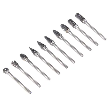 

10Pcs/set 3*6cm Tungsten Steel Solid Carbide Burrs Kit Quality Hard Diamond Burrs For Rotary Tool Grinders Drill Bit Precise