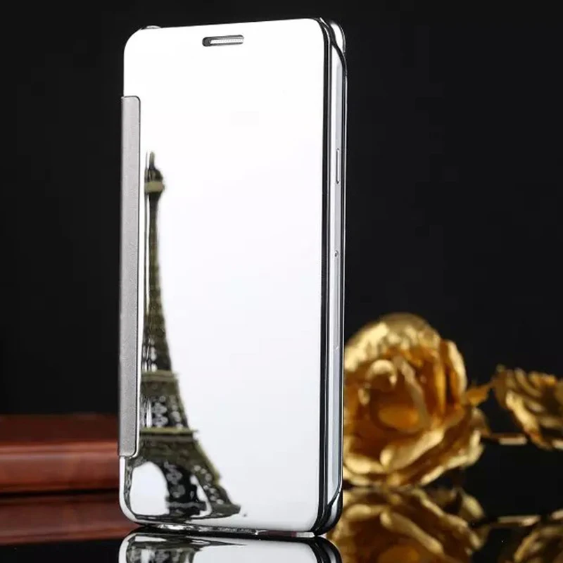 Чехол для iPhone 8 7 Plus светоотражающий зеркальный прозрачный пластиковый флип чехол