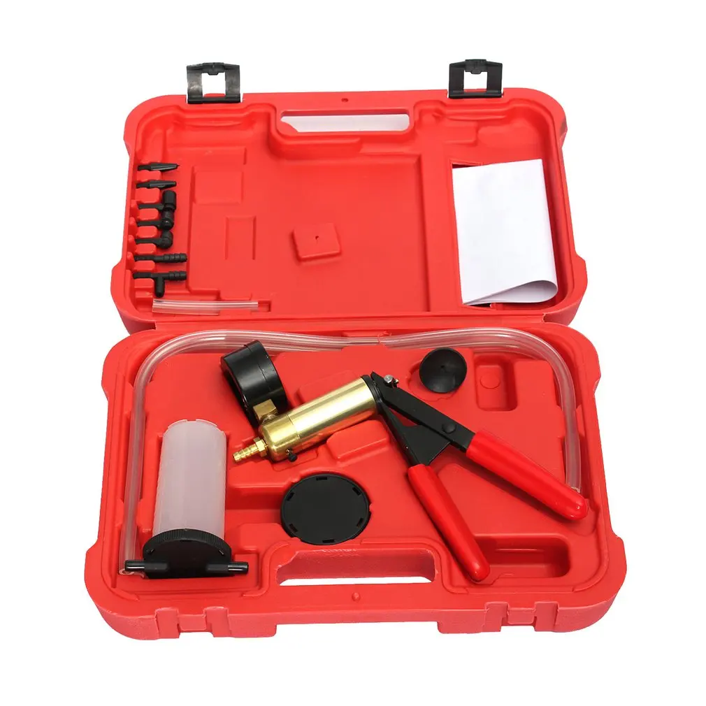 

Professional Manual Design Car Vacuum Pump Brake Oil Tester Set Durable Brake Fluid Bleeder Oil Change Vacuum Pistol Tools