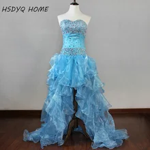 Летние платья для выпускного вечера китайский интернет-магазин сильно расшитое бисером и оборками платье для выпускного вечера из органзы Aqua платье с высоким-низким