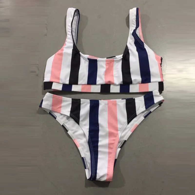 Swimsuit Striped Push Up Bikini 2019 Mujer Women Swimwear Bikinis Set Female Separate Swimwear Two Pieces Women's Swimming Suit