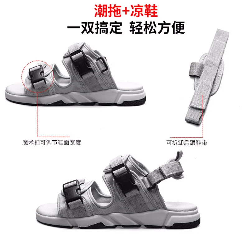 Sandals 2018 new men's canvas beach shoes sandals slippers dual-use heel detachable men's shoes Sandals 2018 new men's canvas beach shoes sandals slippers dual-use heel detachable men's shoes