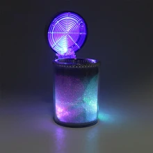 Car Ashtray with LED Light Cigarette Cigar Ash Tray Container Smoke Ash Cylinder Smoke Cup Holder Storage Cup Auto Accessories