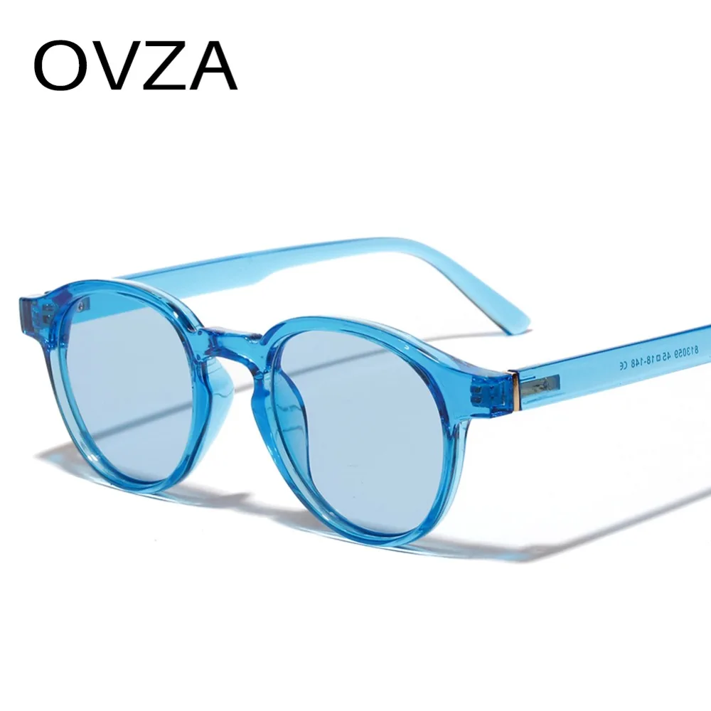 OVZA Новые овальные брендовые дизайнерские женские солнцезащитные очки мужские модные очки полупрозрачная оправа ультралегкий S7068