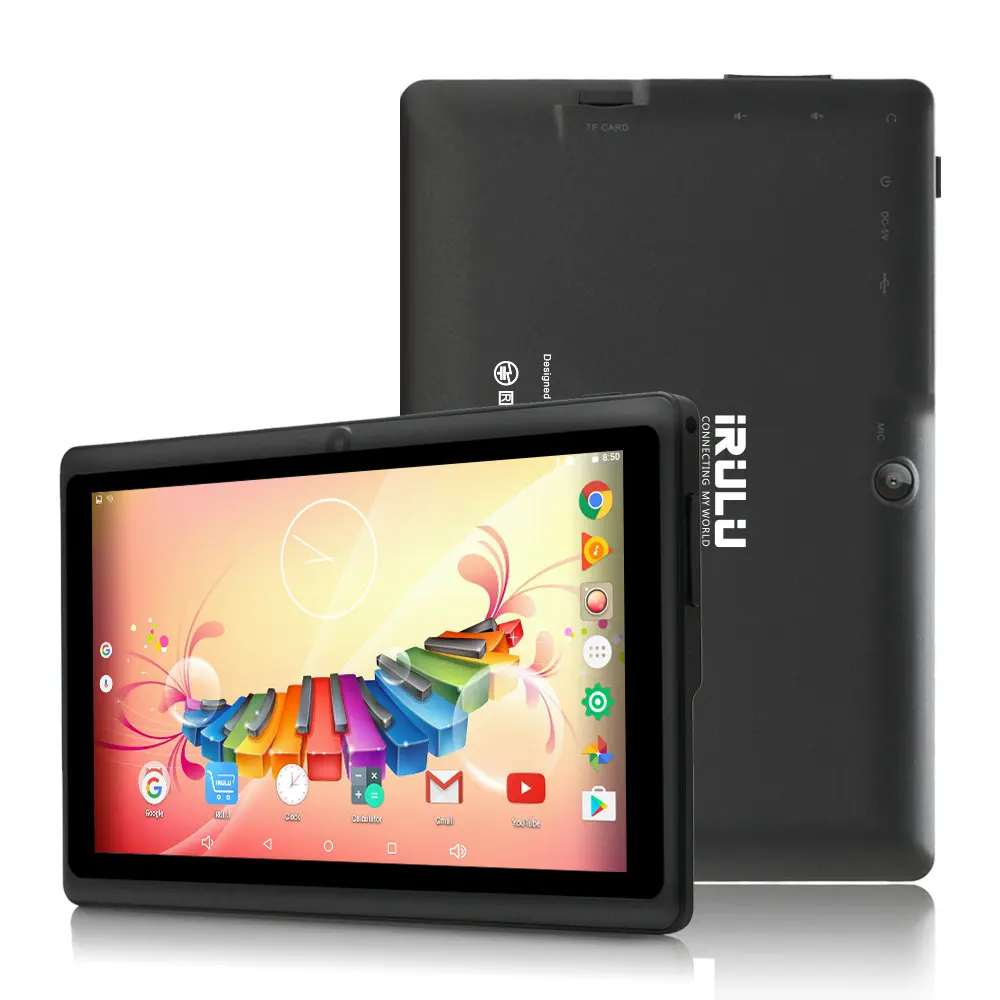 

iRULU 7 inch Tablet Google Android 8.1 Quad Core Dual Camera Wi-Fi Bluetooth 1GB/8GB Play Store Skype (Black)
