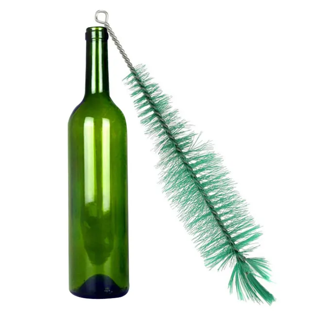 EZLIFE Nylon&Metal Wine Bottle Brush Cleaner Tools Long Handle Green