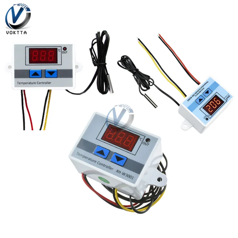 

XH-W3001 10A 12V 24V 220V AC Digital LED Temperature Controller Microcomputer Cooling Heating Switch Thermostat Thermoregulator