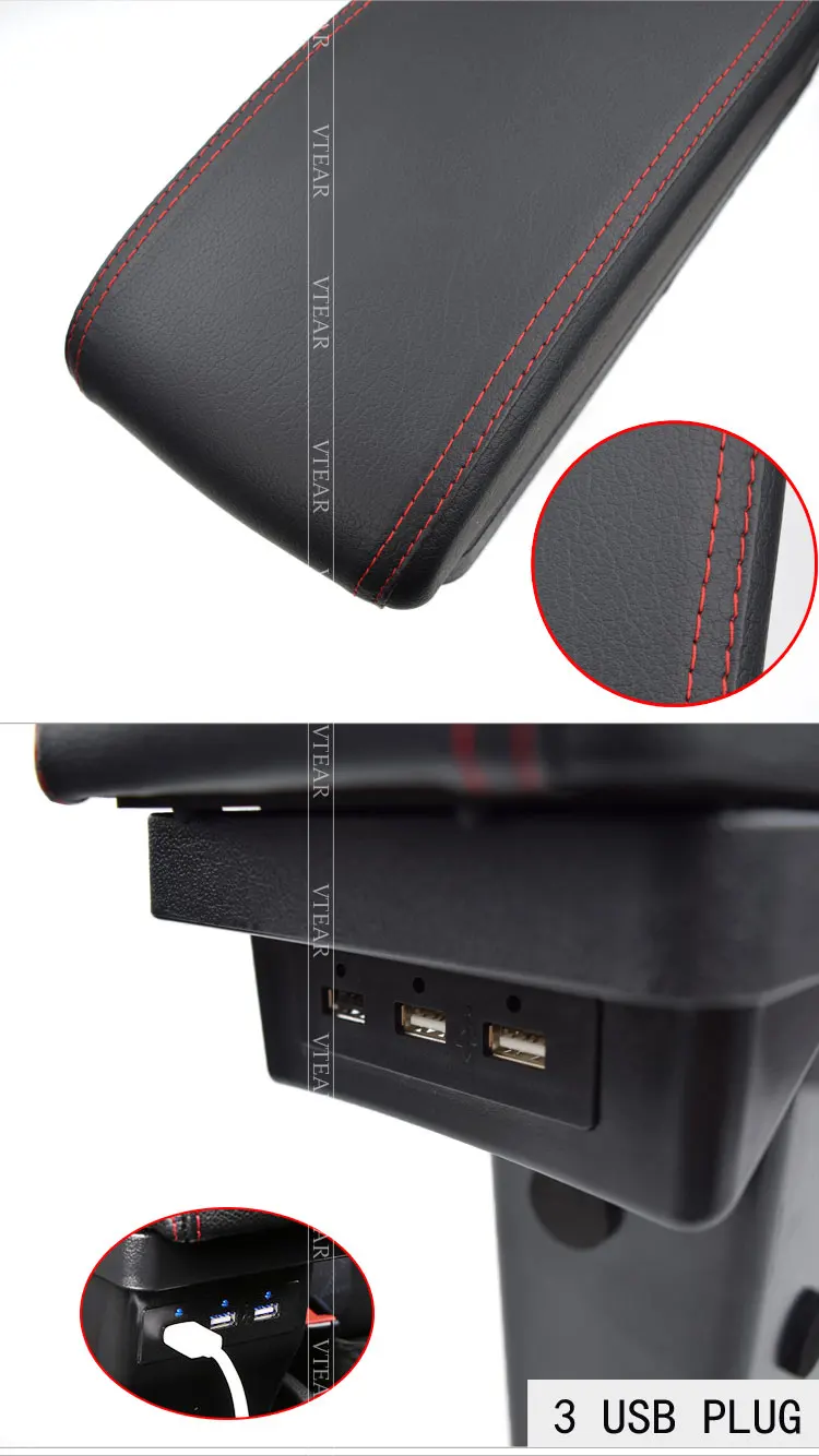 Для peugeot 2008 301 c Elysee автомобильный подлокотник кожаный подлокотник автомобильный-Стайлинг USB коробка для хранения центральная консоль внутренние части аксессуары