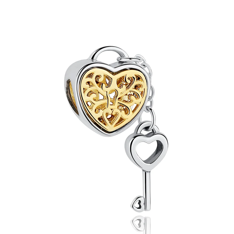 Original 925 Sterling Silver Bead Charms Rose Gold Family Clover Heart Bee Charm Fit Pandora Bracelet Pendant DIY Jewelry Making