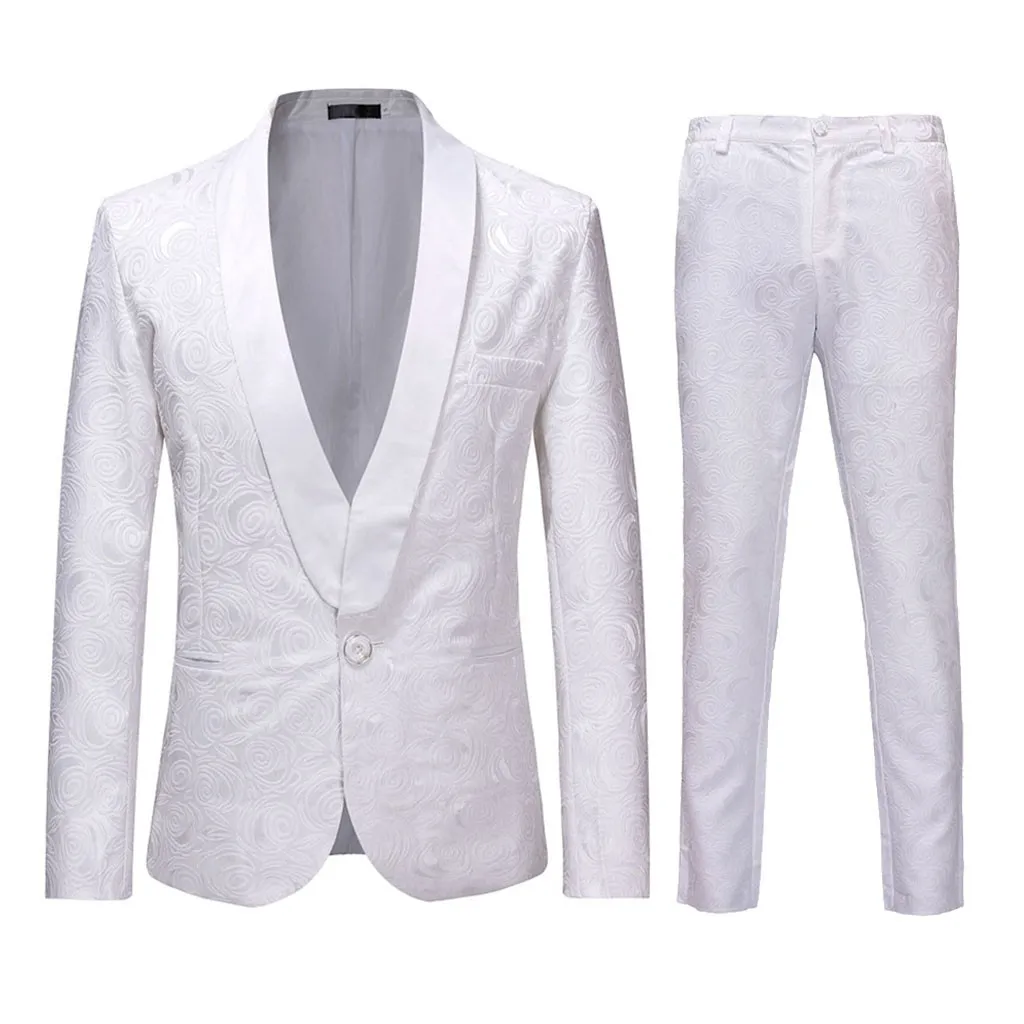 

New Style Grooms Men Shawl Lapel Groom Tuxedos White Single Breasted Suits (jacket+pants+vest)costume Homme Mariage Luxe Terno #