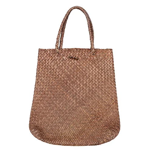 WHISM ручной работы из ротанга корзина для хранения роскошные квадратные стильные сумки соломенная тканая женская сумка на плечо - Цвет: Khaki