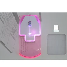 Компьютерная 2,4G беспроводная мышь для ноутбука светящаяся игровая мышь тихий геймер прозрачный светодиодный ультратонкий ноутбук настольная мышь