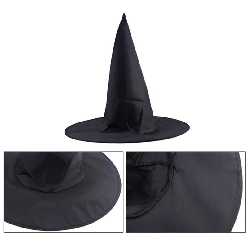 Шляпа реквизит для дома широкая надежная взрослая женская черная шляпа ведьмы для костюма Хэллоуина вечерние аксессуары для Хэллоуина P20