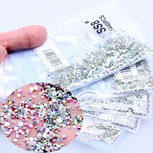 Супер Блестящий SS3-SS8 хрустальные стразы с плоской задней стороной Стразы для ногтей 3D не горячей фиксации украшения для ногтей Сделай сам стеклянный маникюр